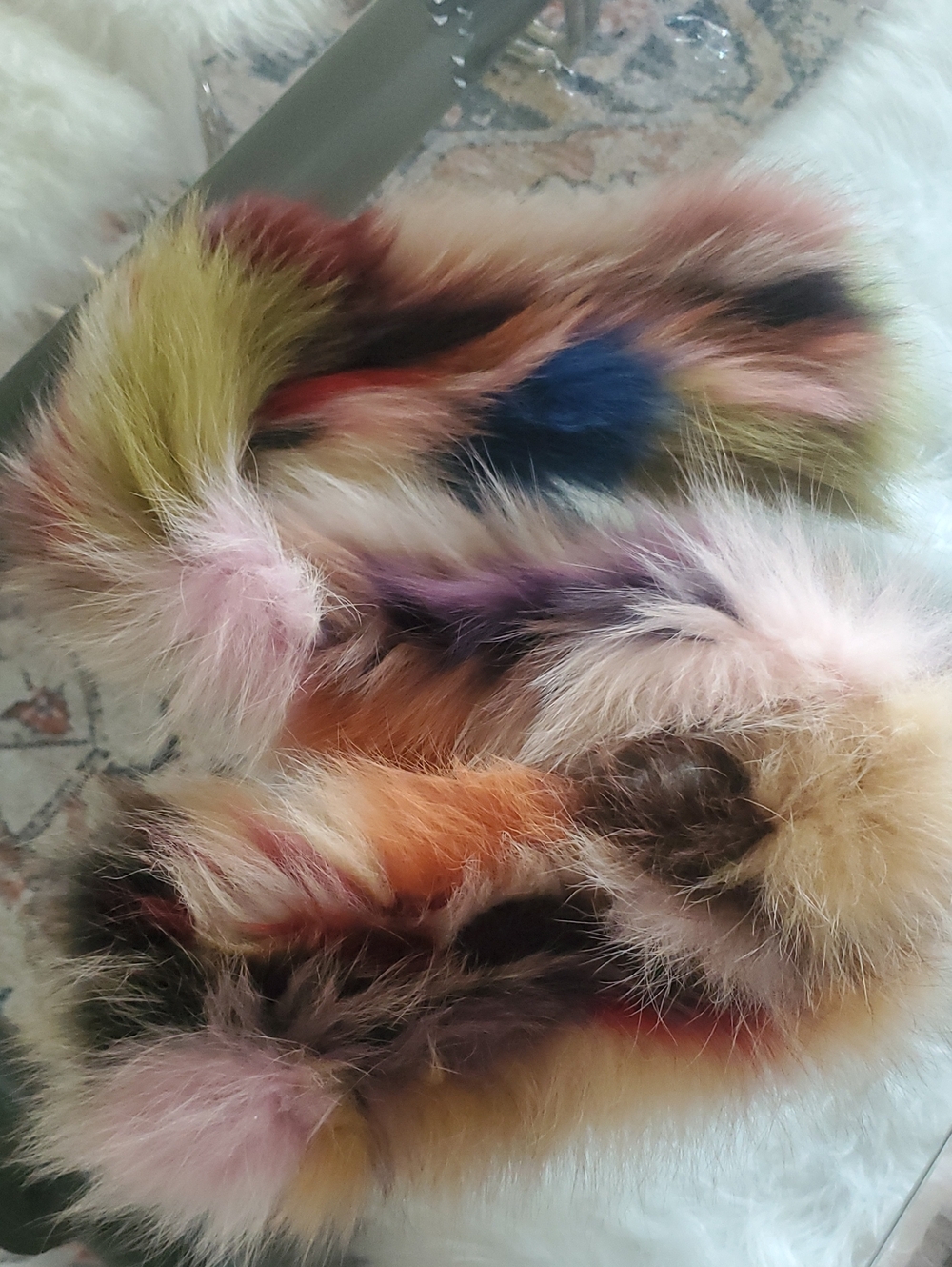 Fox Fur Colorful Unique Scarf Collar